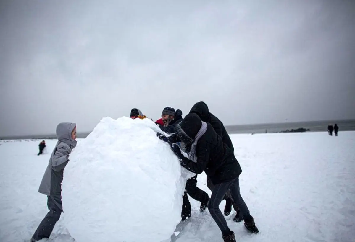 توپ بزرگ برفی در نیویورک+عکس