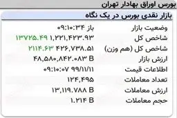رشد ۱۳هزار واحدی نماگر بورس در ۱۰دقیقه آغازین معاملات امروز + عکس