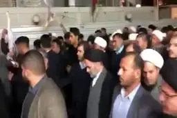 استقبال آیت الله سید محمد رضا سیستانی از پیکر مطهر شهید سلیمانی و شهید ابومهدی المهندس در نجف اشرف