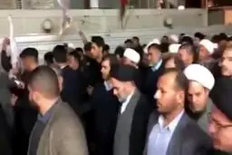 استقبال آیت الله سید محمد رضا سیستانی از پیکر مطهر شهید سلیمانی و شهید ابومهدی المهندس در نجف اشرف