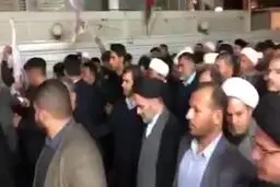 استقبال آیت الله سید محمد رضا سیستانی از پیکر مطهر شهید سلیمانی و شهید ابومهدی المهندس در نجف اشرف