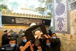 پیکر حضرت آیت الله صانعی در حرم حضرت معصومه (س)