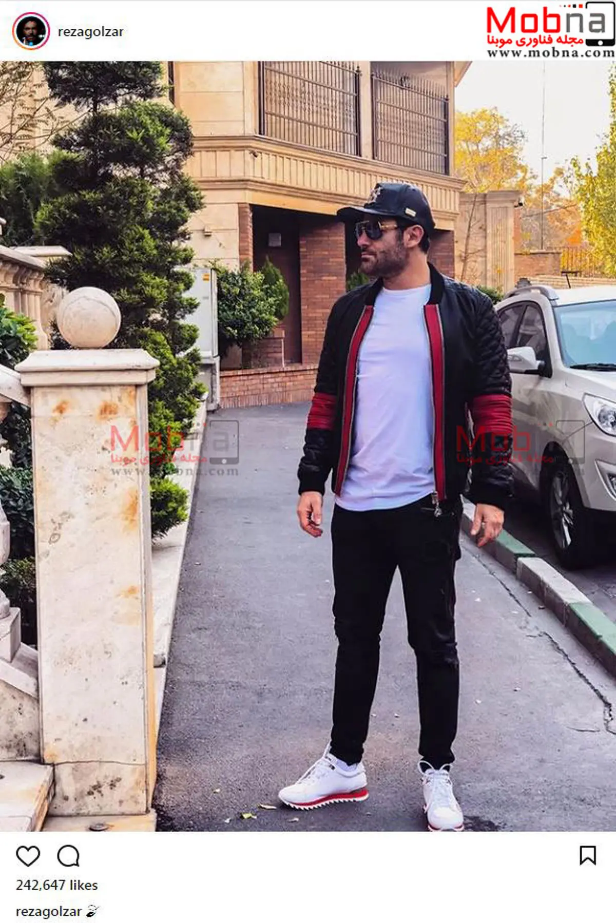 تیپ اسپورت محمدرضا گلزار در خیابان / عکس