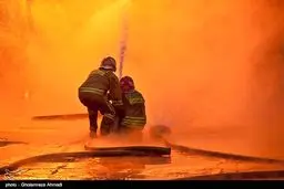 تصاویری از اطفای حریق در کارخانه ریسندگی بهشهر