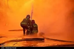 تصاویری از اطفای حریق در کارخانه ریسندگی بهشهر