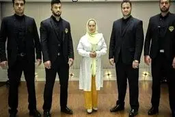 الهام حمیدی و محافظان گردن کلفتش! + تصویر