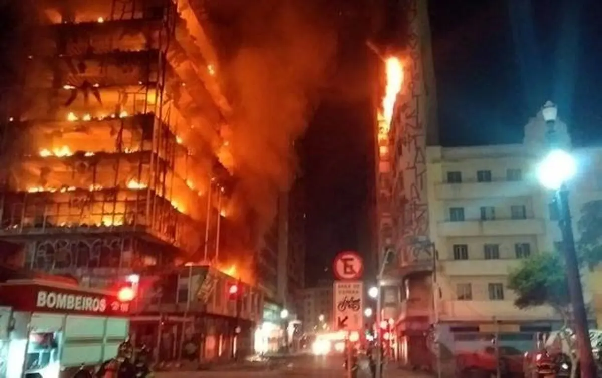 تصاویری از برج مسکونی که به سرنوشت پلاسکو دچار شد