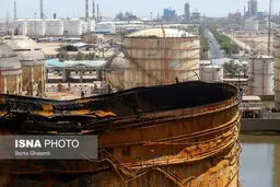 پتروشیمی ماهشهر پس از مهار آتش سوزی/ تصاویر