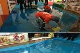 باران، نمایشگاه کتاب را تعطیل کرد!/عکس