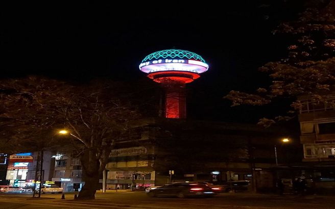 نام و پرچم ایران بر فراز برج آتاکوله آنکارا+عکس