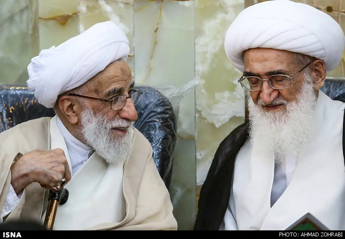 گفت‌وگوی آیت‌الله جنتی با آیت‌الله نوری همدانی/ عکس