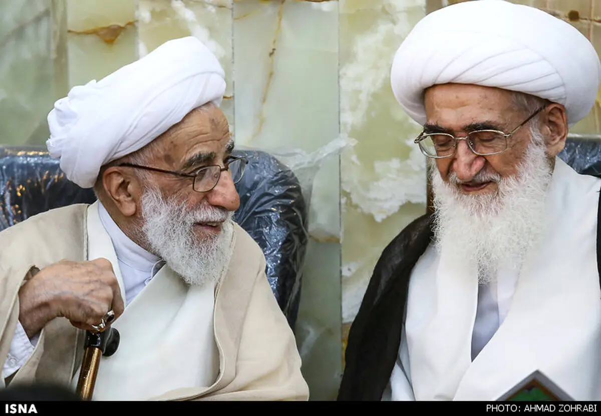 گفت‌وگوی آیت‌الله جنتی با آیت‌الله نوری همدانی/ عکس