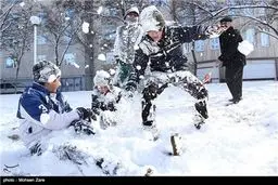 برف بازی در اردبیل / تصاویر