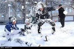 برف بازی در اردبیل / تصاویر