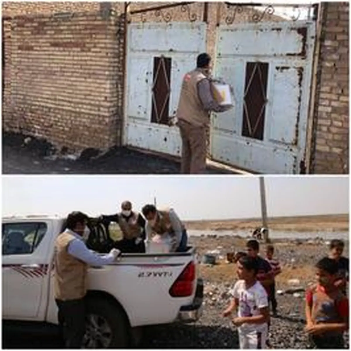 توزیع بسته های بهداشتی در منطقه قلعه چنعان و قلعه کوچک توسط شرکت فولاد خوزستان