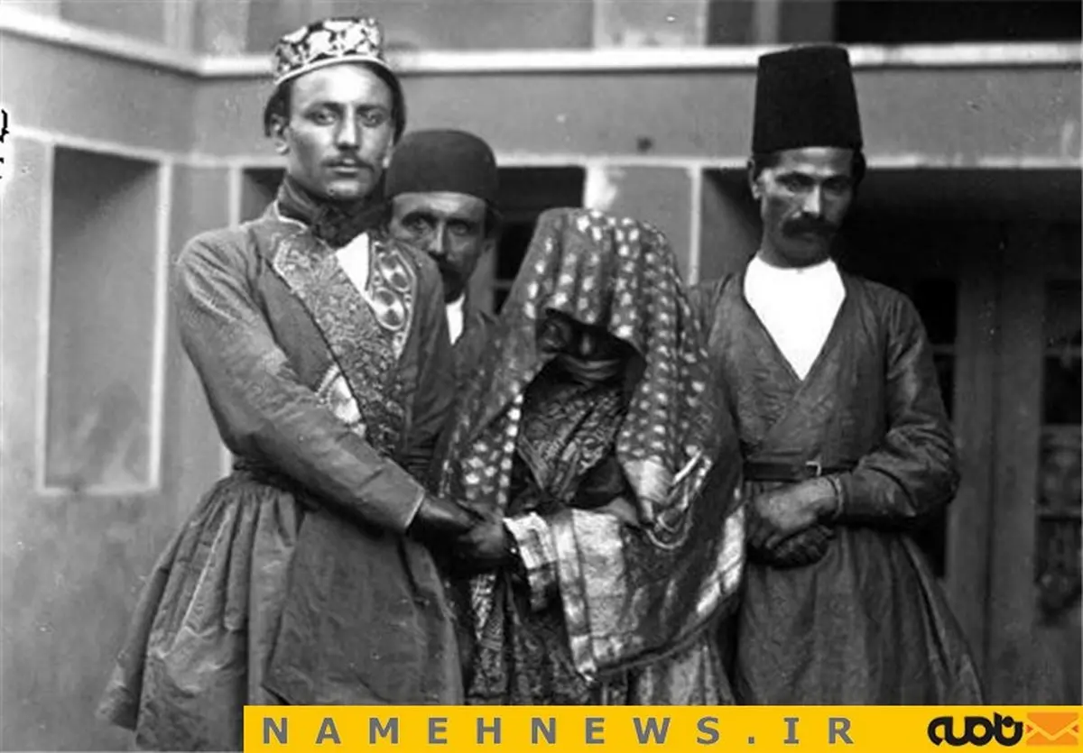 تیپ عروس و داماد قجری! / عکس