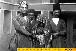 تیپ عروس و داماد قجری! / عکس