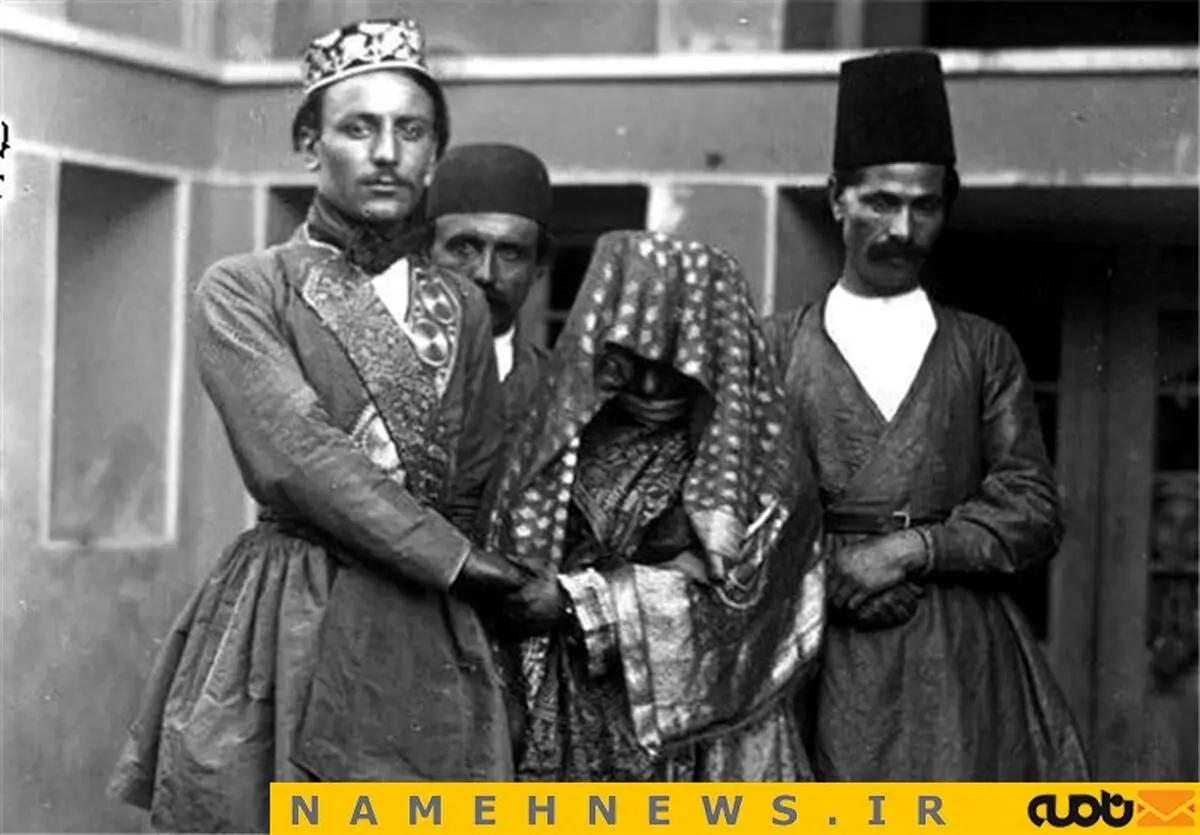 تیپ عروس و داماد قجری! / عکس