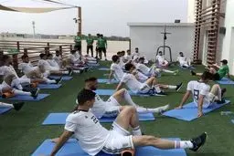 تمرین شاگردان کی‌روش در هتل قبل از بازی/ عکس