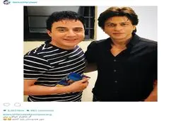 عکس یادگاری عمو پورنگ با شاهرخان