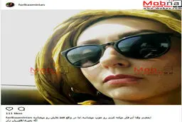 سلفی توماشینی فریبا امینیان با پوشش و ظاهر متفاوت / عکس