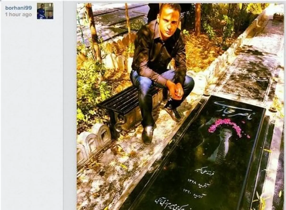 برهانی بر سر مزار ناصر حجازی/ عکس