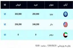 قیمت دلار و یورو امروز ۲۹ آبان ۹۹ / دلار عقب نشینی کرد + جدول