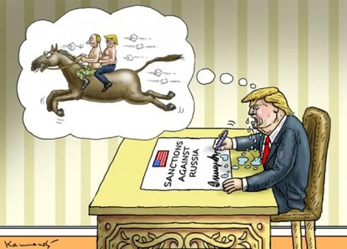 اشک ترامپ در حال امضای تحریم!