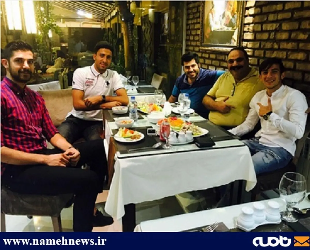 ستاره پرسپولیس در کنار بازیگر طنز/ عکس