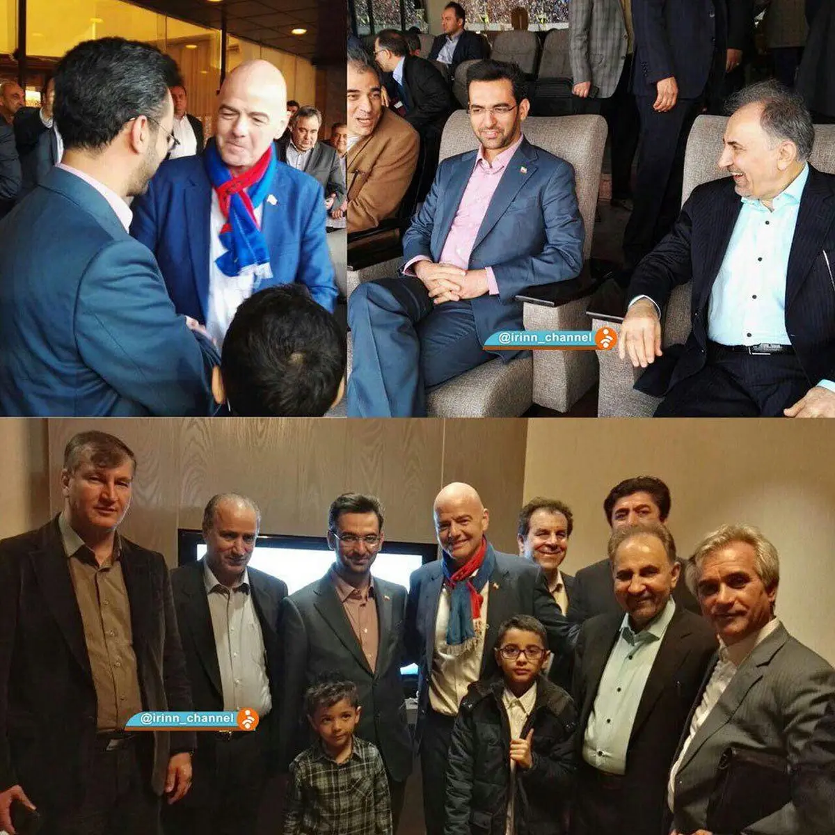 عکس یادگاری مسئولان تماشاگر دربی ۸۶ با رئیس فیفا