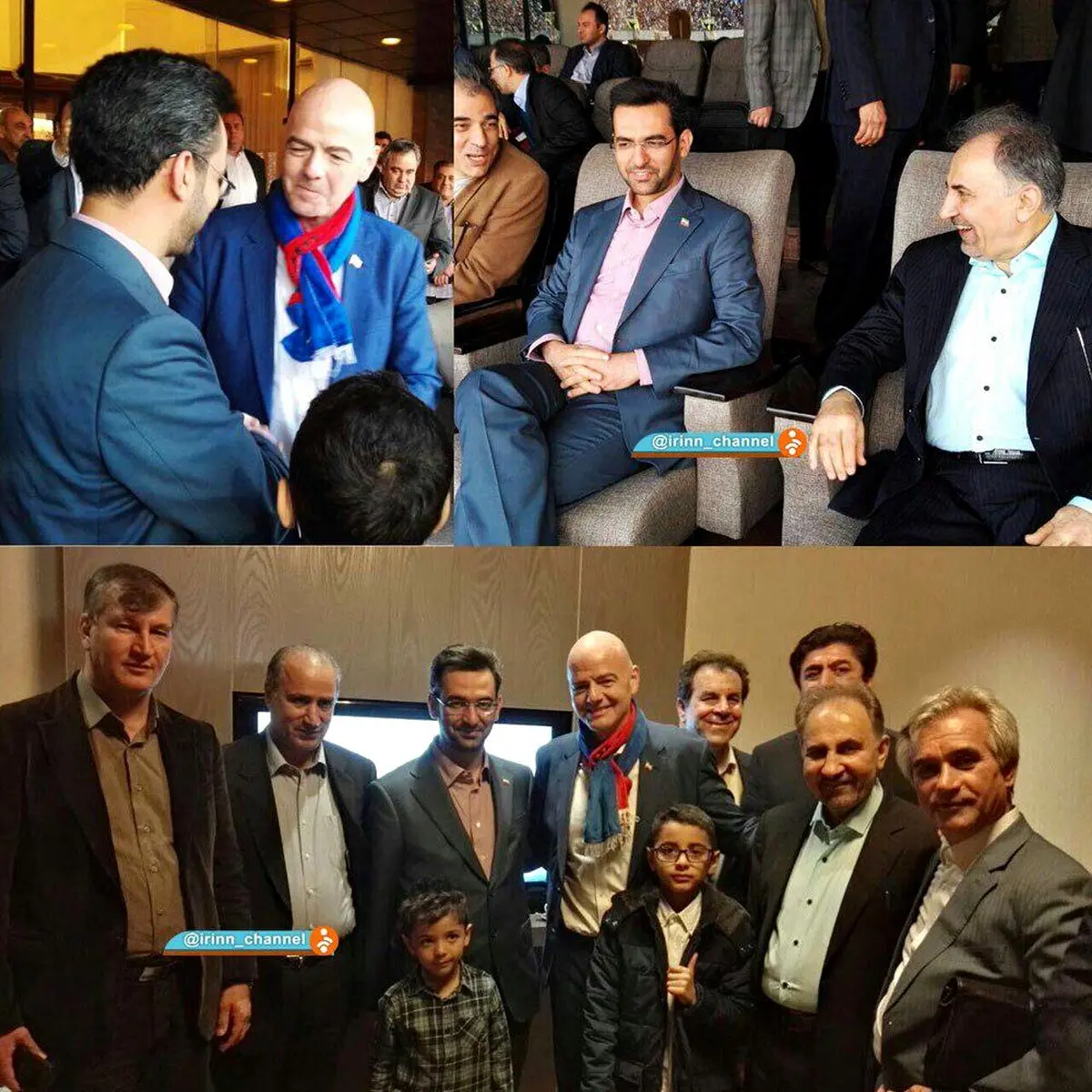 عکس یادگاری مسئولان تماشاگر دربی ۸۶ با رئیس فیفا