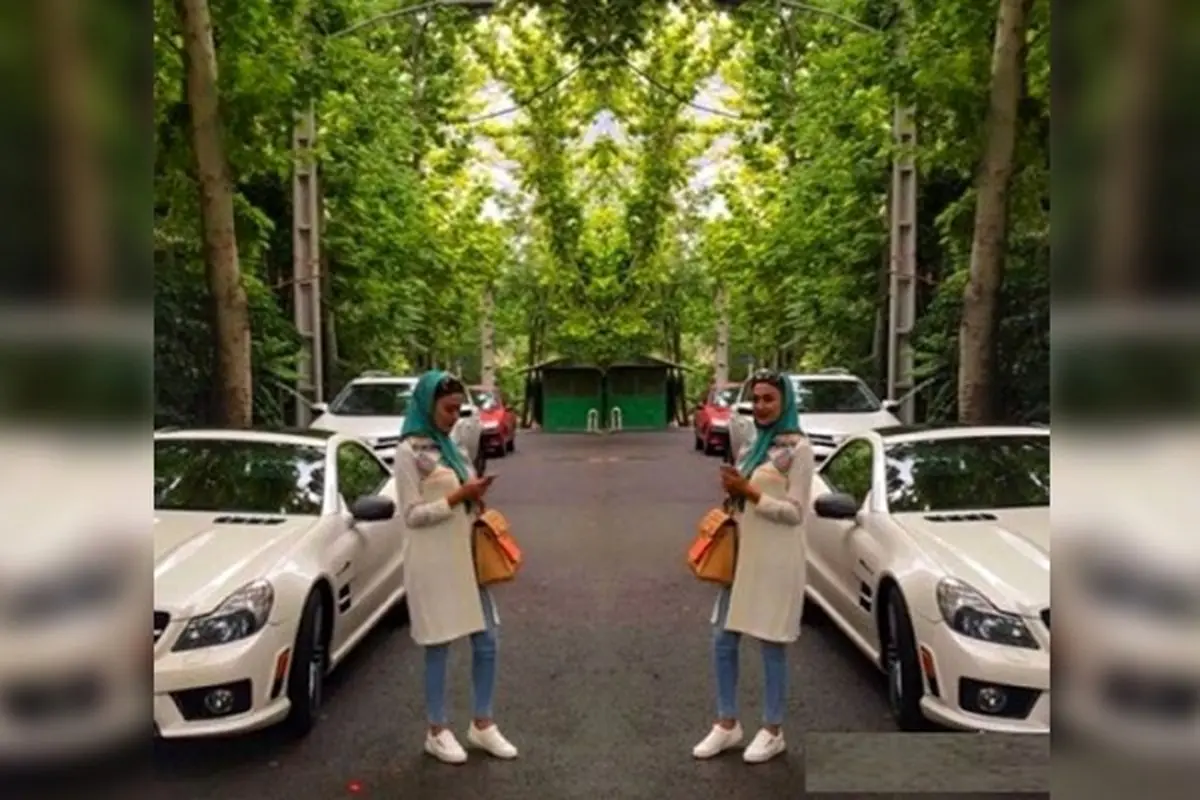 بازیگر زن مشهور در کنار ماشین گرانقیمتش!/عکس