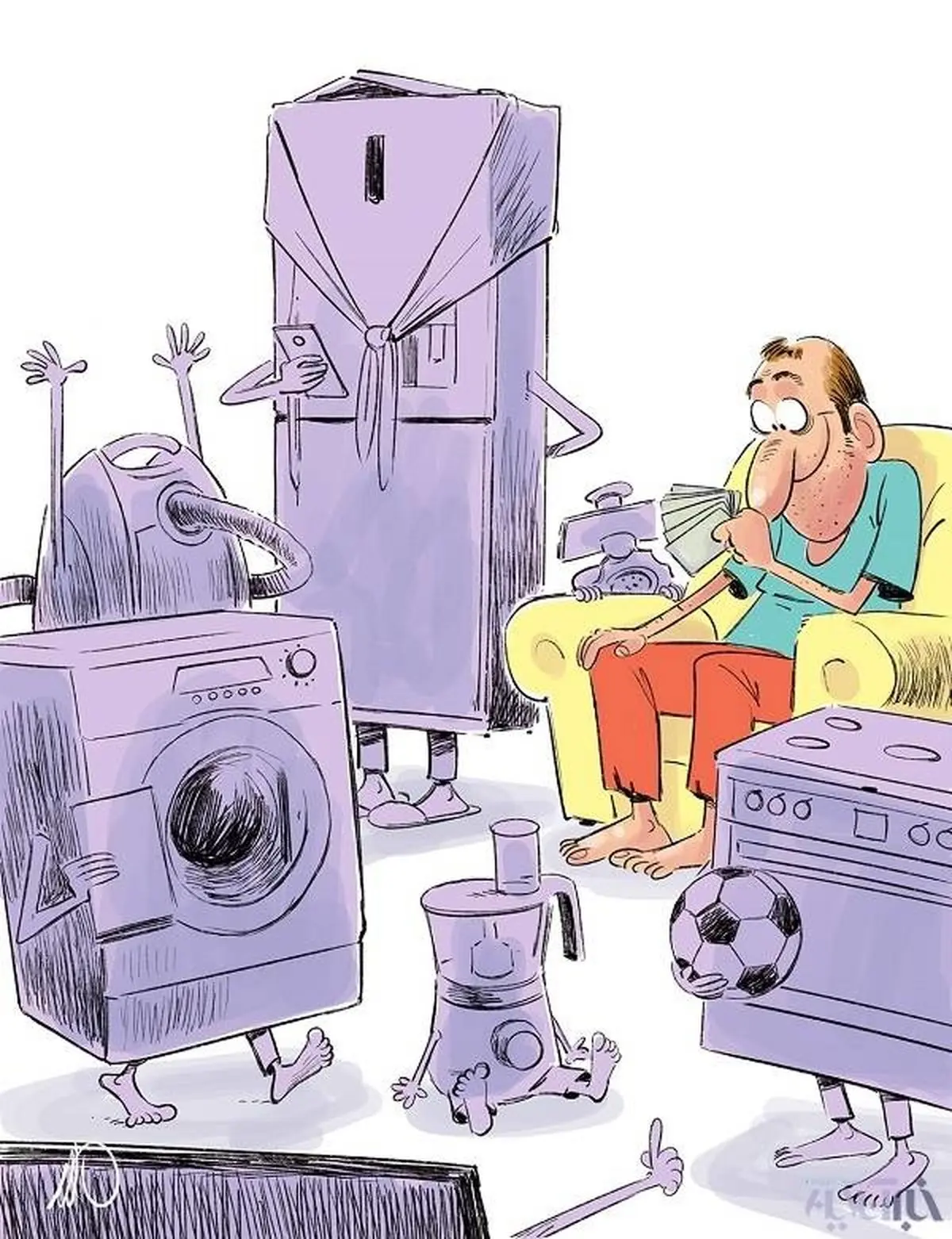بعد از سکه نوبت لوازم‌خانگی شد! /کاریکاتور