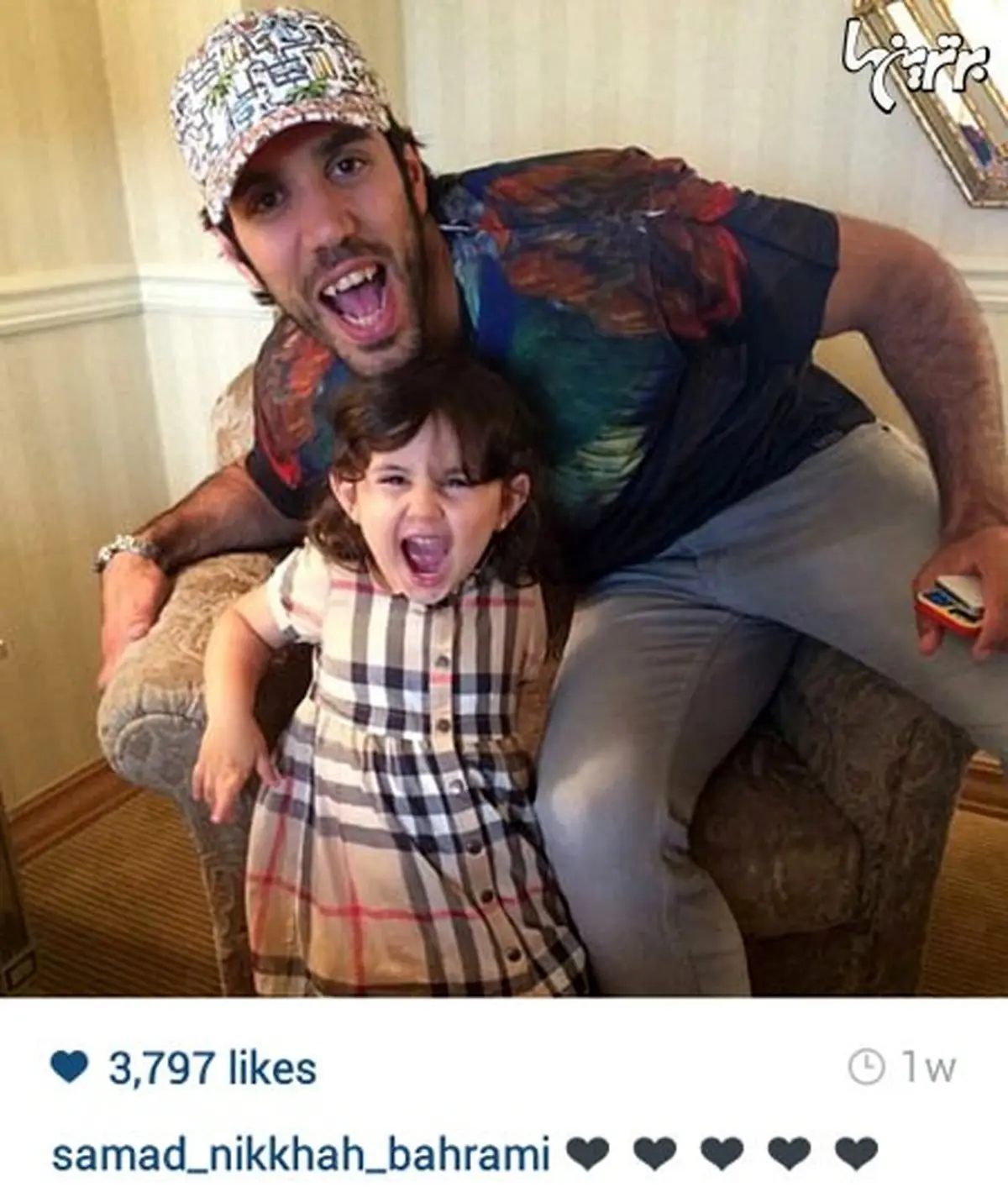 عکس جالب کاپیتان تیم ملی بسکتبال با دختر زیبایش