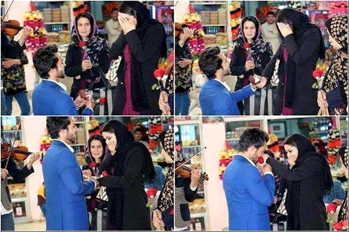 خواستگاری علنی در فرودگاه/ عکس