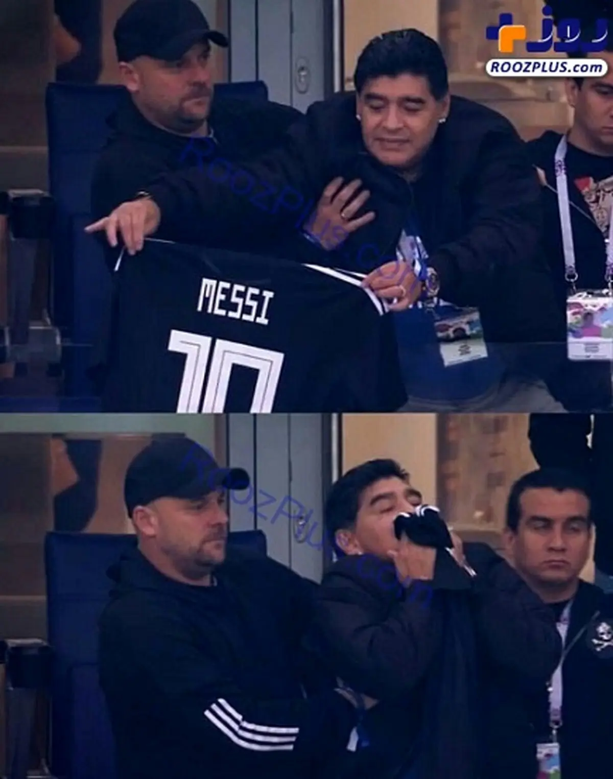 بوسه آقای اسطوره بر پیراهن اسطوره/عکس