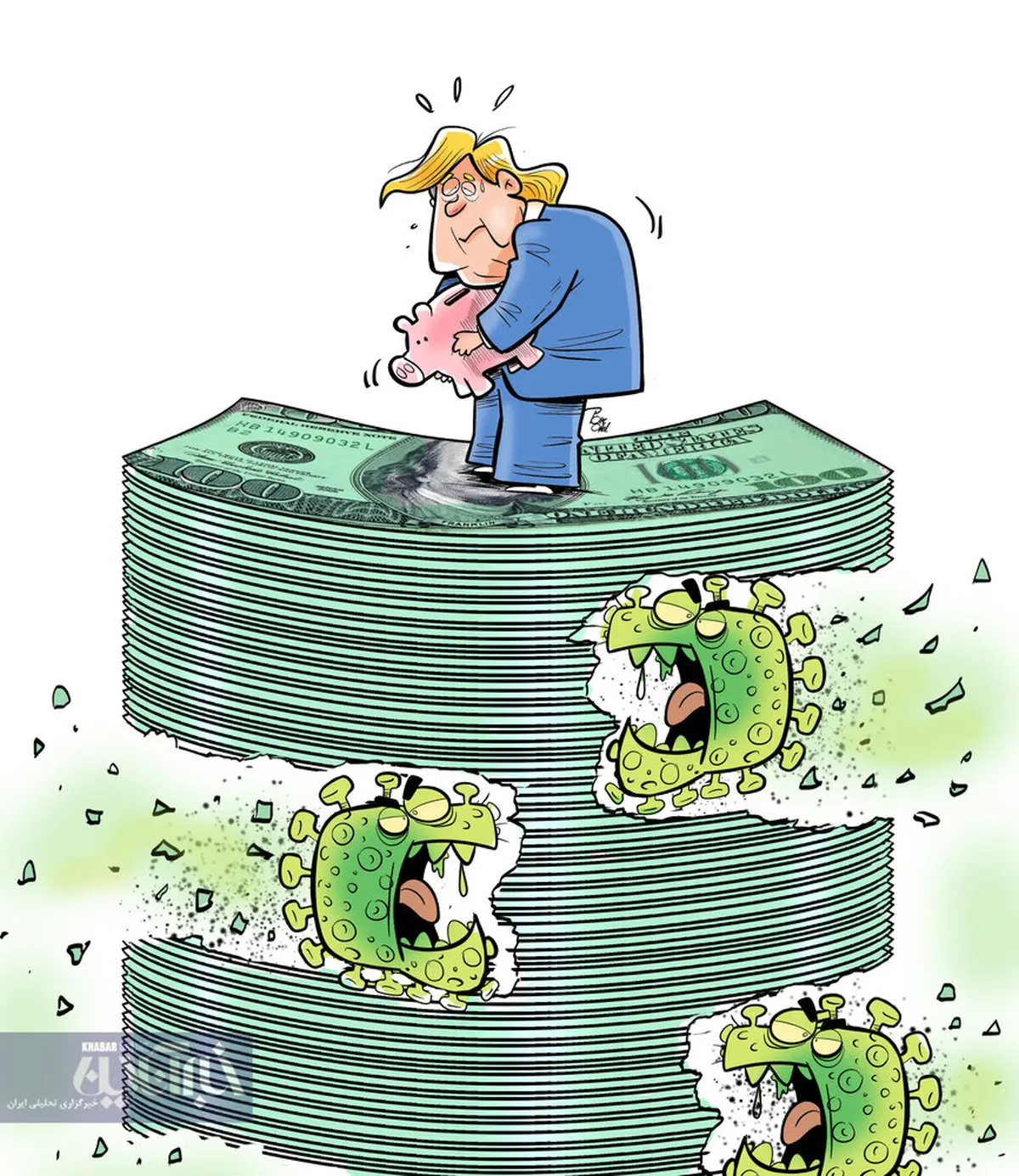 کاری که کرونا با ترامپ کرد! + کاریکاتور