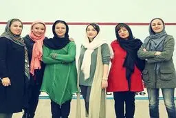 تيم اسكواش هنرمندان زن در يك قاب/عکس