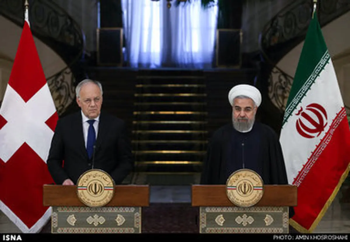 کنفرانس خبری روحانی و رئیس‌جمهور سوییس/تصاویر