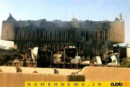 استانداری بصره پس از آتش سوزی / عکس