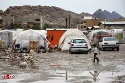 دردسرهای بارش باران در مناطق زلزله‌زده /تصاویر