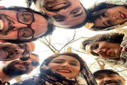 عکس بامزه شبنم مقدمی و عوامل سریال دوپینگ