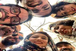 عکس بامزه شبنم مقدمی و عوامل سریال دوپینگ