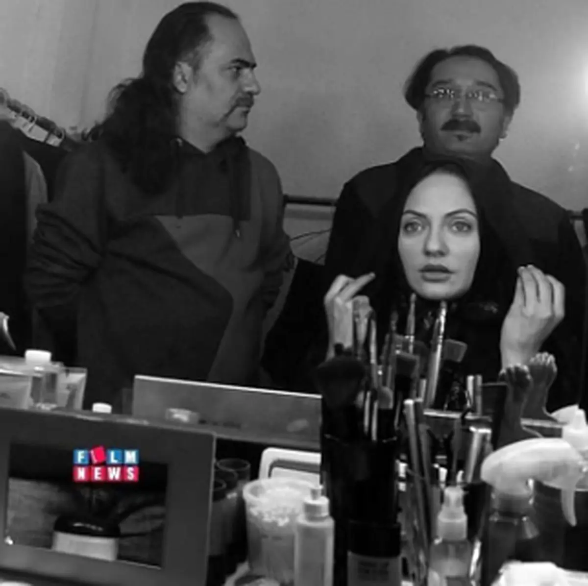 عکس کمتردیده شده مهناز افشار در اتاق گریم