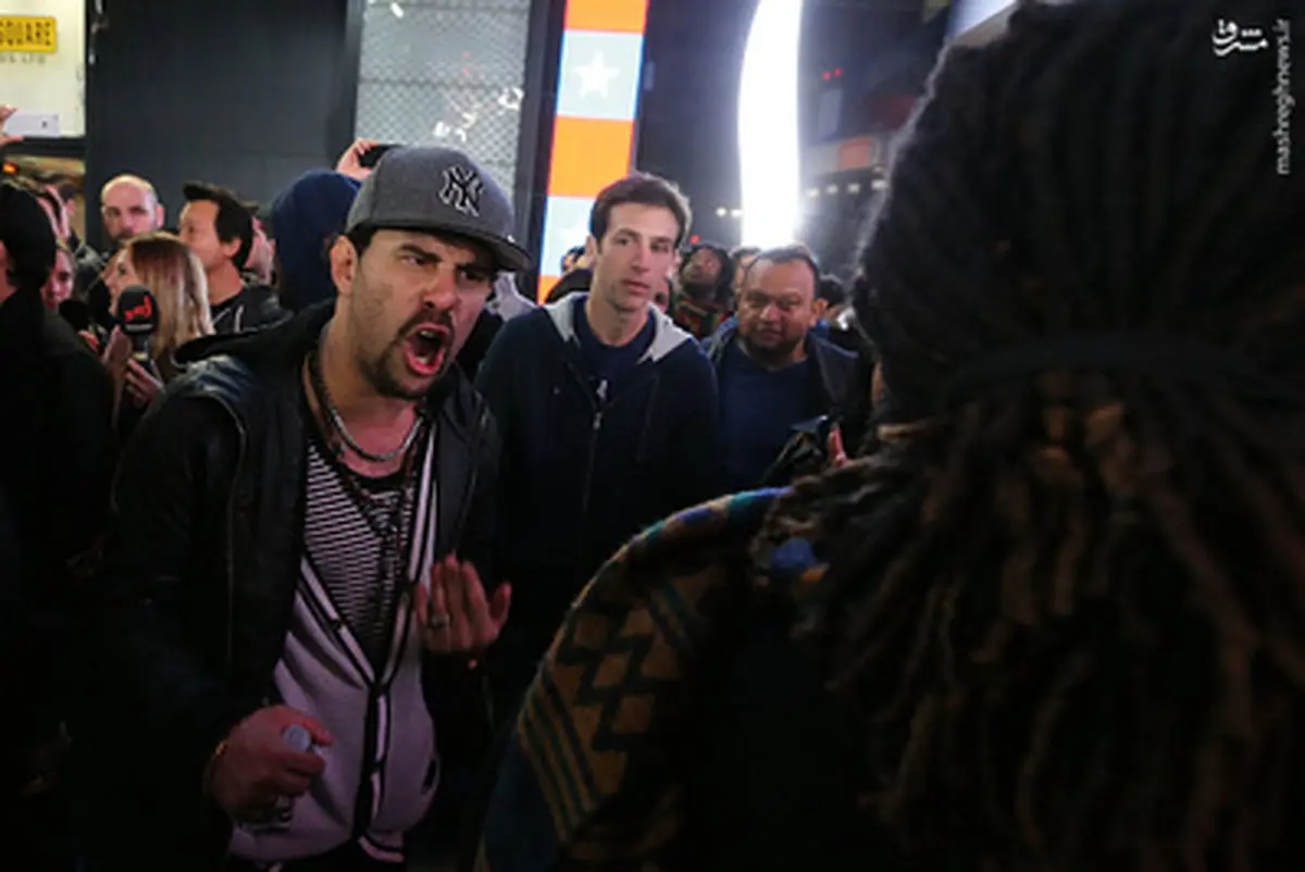 درگیری طرفداران کلینتون و ترامپ/تصاویر