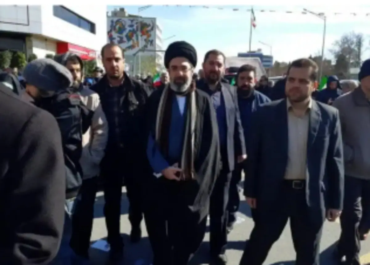 حضور فرزند رهبر انقلاب در راهپیمایی ۲۲ بهمن