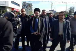 حضور فرزند رهبر انقلاب در راهپیمایی ۲۲ بهمن