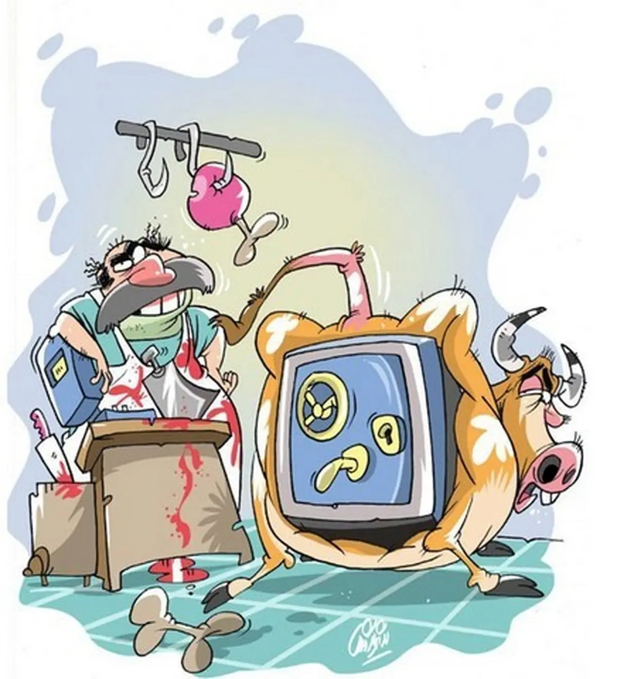 چه کسی گوشت را گران کرد؟/کاریکاتور