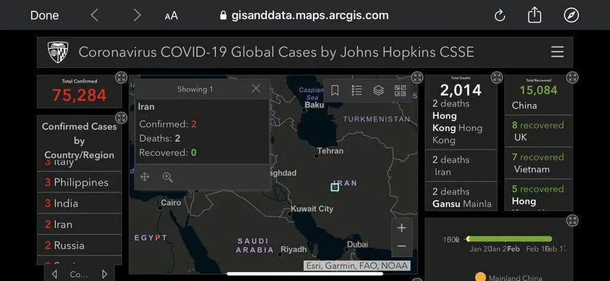 آمار بد برای ایران در مقابله با کرونا + عکس