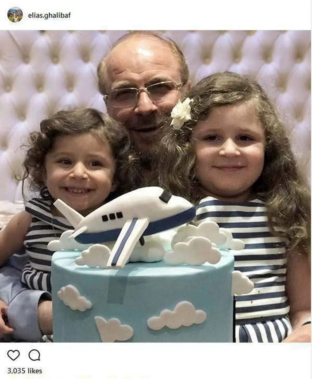 عکسی از کیک تولد پسر قالیباف برای پدرش